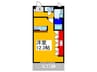 パレスひだまりの丘 1Rの間取り
