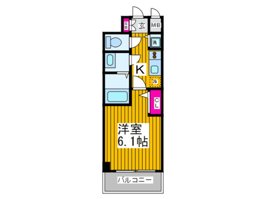 間取図 プレサンス難波フィネスト(304)