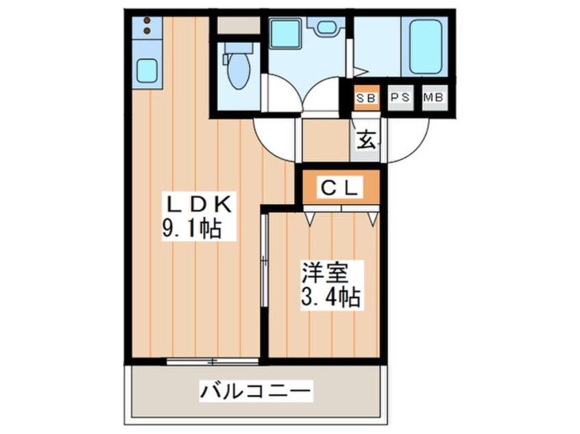 間取図 ジーメゾン池田旭町