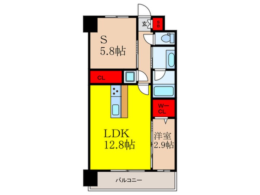 間取図 ｽﾌﾟﾗﾝﾃﾞｨｯﾄﾞﾗｲｽﾞ新大阪ﾉｰｽ