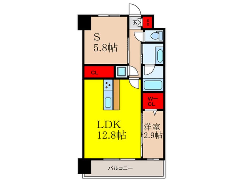 間取図 ｽﾌﾟﾗﾝﾃﾞｨｯﾄﾞﾗｲｽﾞ新大阪ﾉｰｽ
