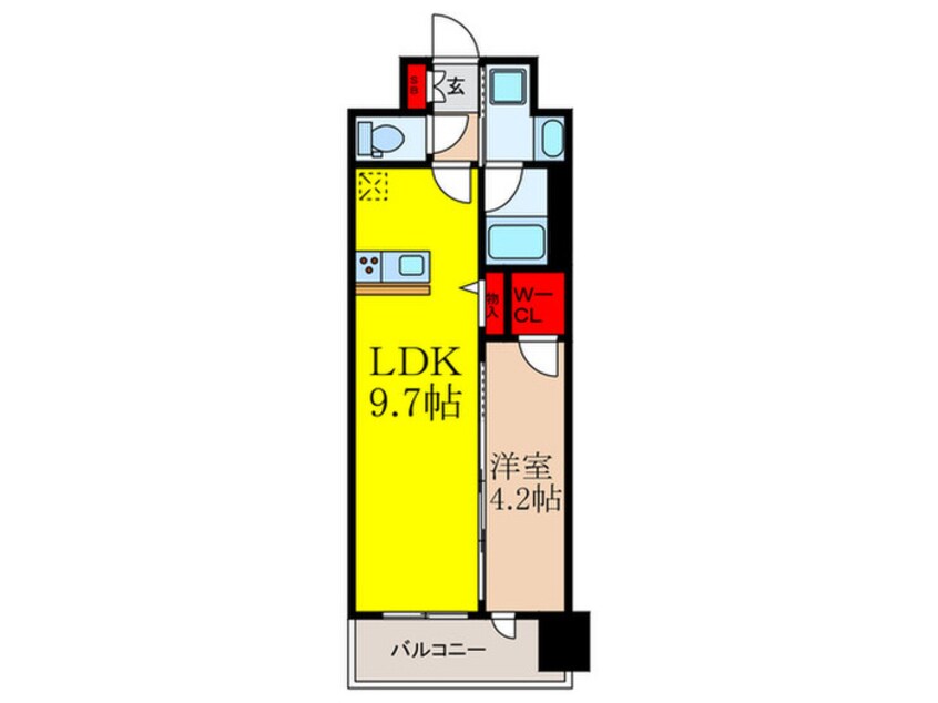 間取図 ｽﾌﾟﾗﾝﾃﾞｨｯﾄﾞﾗｲｽﾞ新大阪ﾉｰｽ