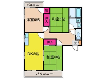 間取図 グロ－リ－ハイツＡ棟