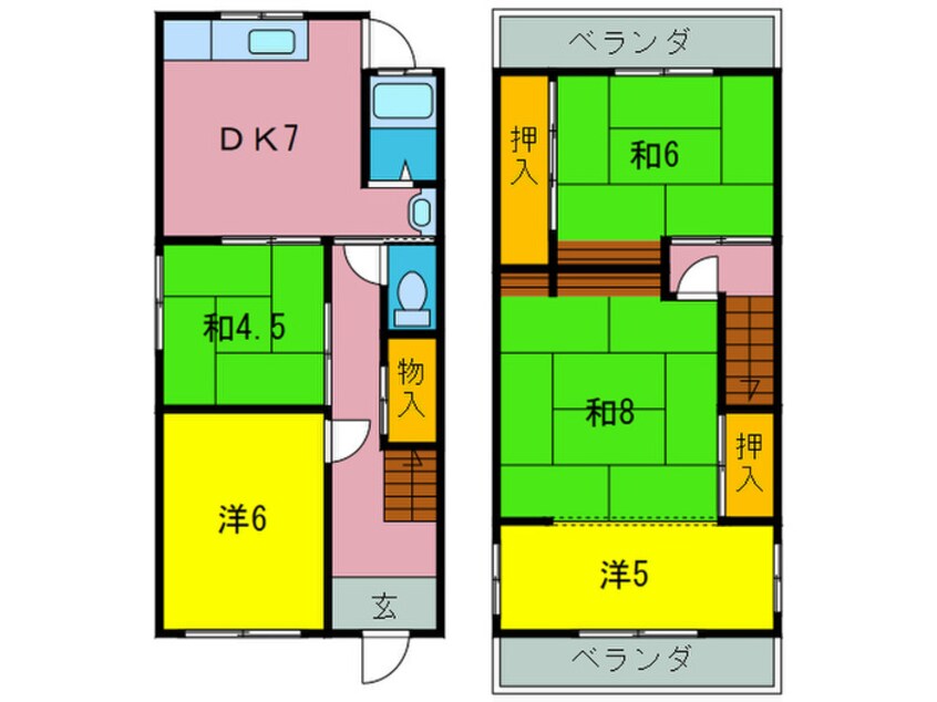 間取図 高敷貸家（西）