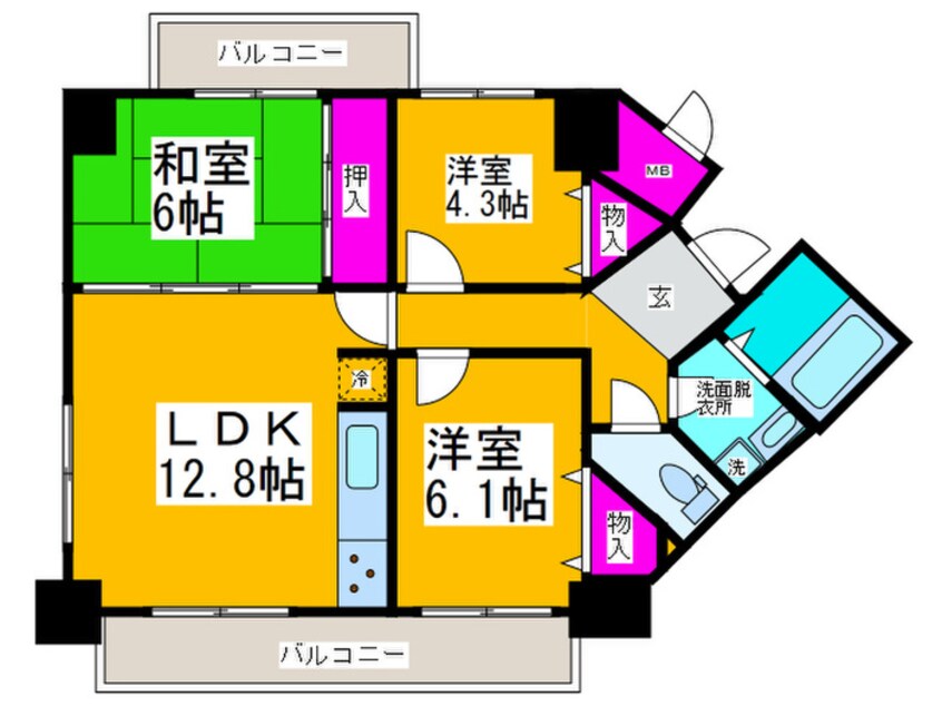 間取図 グランブルー宿屋町