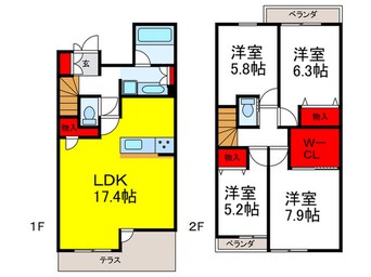 間取図 宝塚雲雀丘タウンハウス5