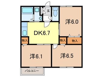 間取図 エスポワールﾄﾞﾐｰﾙＡ