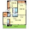 サンオーク荒牧 2LDKの間取り