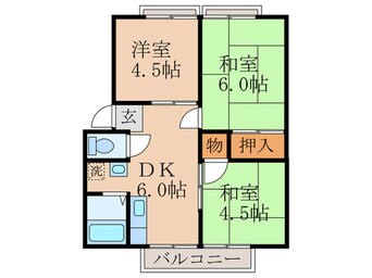 間取図 ｻﾝｼﾃｨ車阪