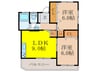 阪本マンション 2LDKの間取り