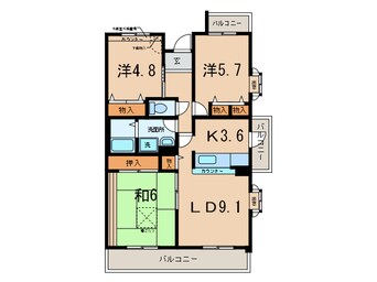 間取図 アルビス五月ヶ丘１１１号棟