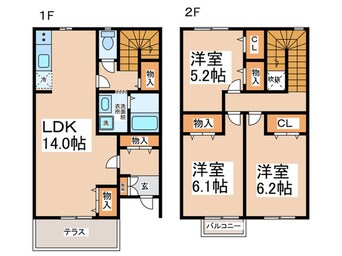 間取図 クレール琴山Ｅ棟