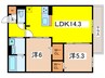 モンテゾーロ西田辺 2LDKの間取り