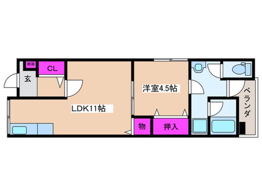 間取図 沢ノ町文化北向き