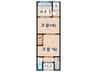 沢ノ町文化北向き 2Kの間取り