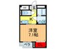 メゾンソウザⅡ 1Kの間取り