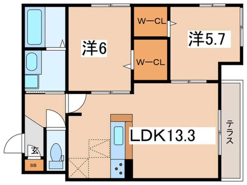 間取図 ルシェーナ西田辺