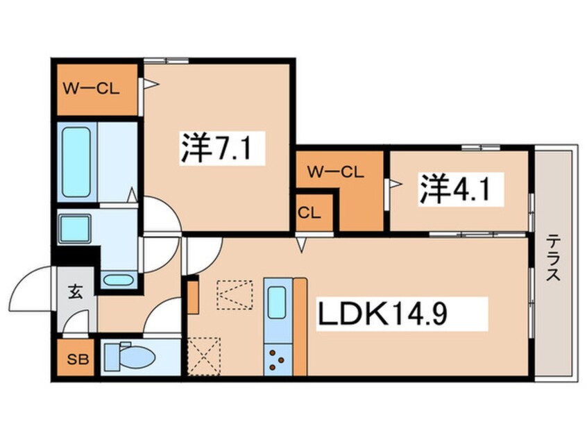 間取図 ルシェーナ西田辺