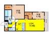 ルシェーナ西田辺 2LDKの間取り
