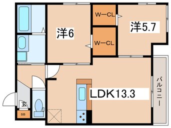 間取図 ルシェーナ西田辺