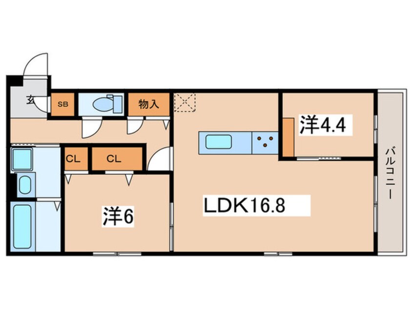 間取図 ルシェーナ西田辺