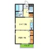 メゾン植野 1DKの間取り