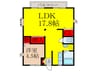 ラ・プラ－ニュ参番館 1LDKの間取り