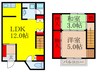 清基貸家③ 2LDKの間取り