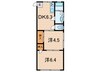 光南ハイツ 2DKの間取り