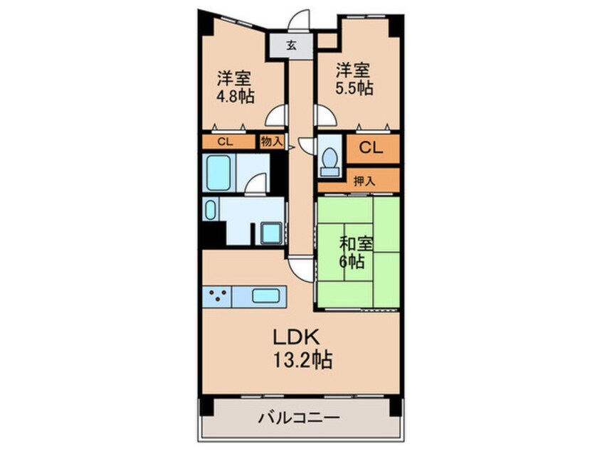 間取図 河内長野ｸﾞﾘｰﾝﾏﾝｼｮﾝ(708)