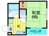 川島第３ビル 1Kの間取り