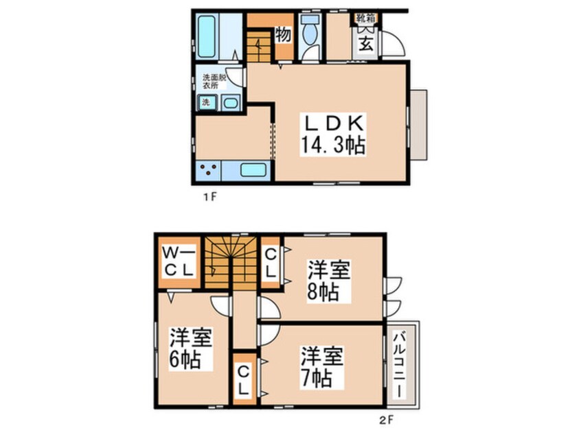 間取図 柏原市国分本町戸建貸家Ｂ棟