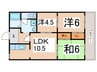 サンハイム平野 3LDKの間取り