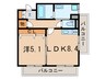 芦屋リバーウエストマンション 1LDKの間取り