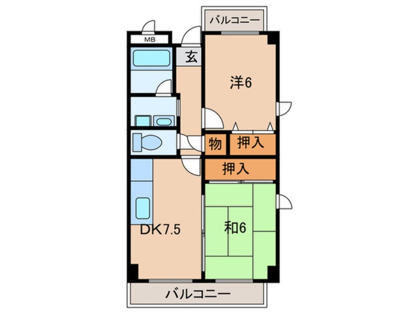 間取図 グレ－ス長居公園