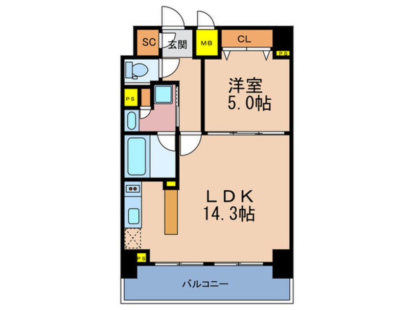 間取図 プランドール・堂島