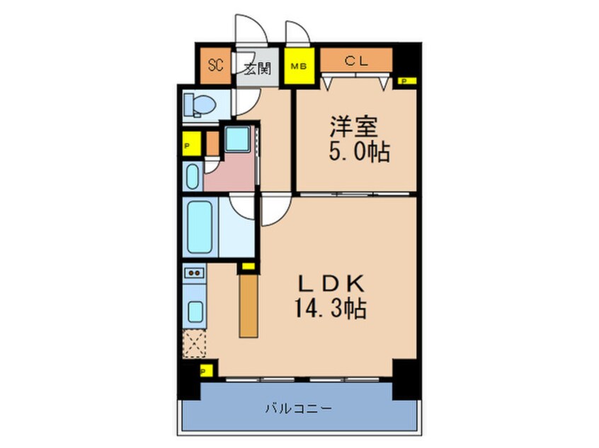 間取図 プランドール・堂島