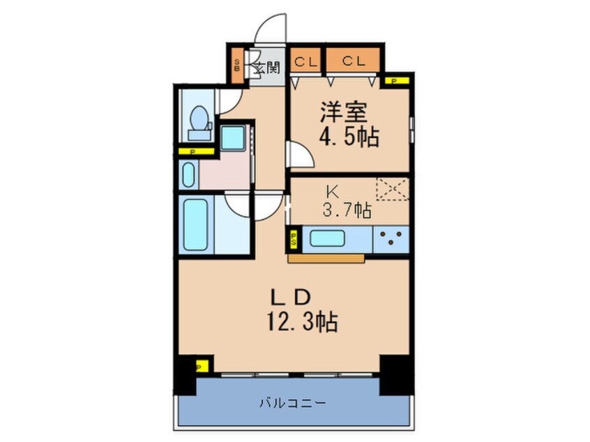 間取図 プランドール・堂島