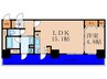 プランドール・堂島 1LDKの間取り