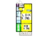 フィアスコート松之浜 1LDKの間取り