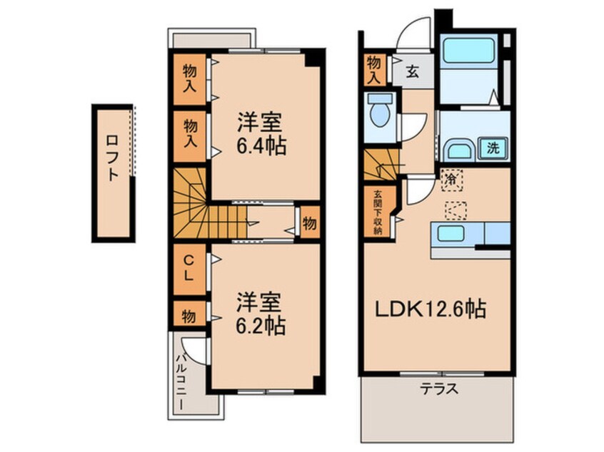 間取図 カメ－リア２番館