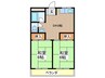 今津マンション 2DKの間取り