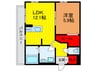 KTIレジデンス西三荘 1LDKの間取り