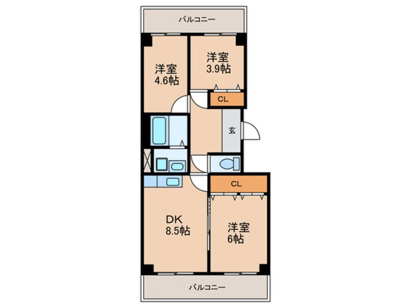 間取図 エバーグリーン門真(1214)