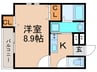 フジパレス西加賀屋ノース 1Kの間取り