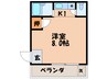 高千穂第２マンション 1Kの間取り