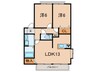 パ－クハイム 2LDKの間取り