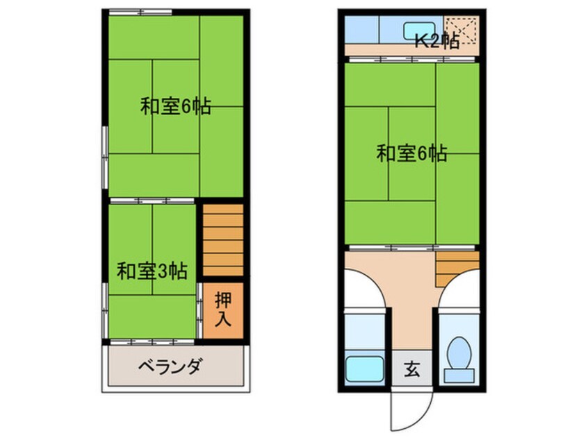 間取図 川西市久代２丁目テラスハウス