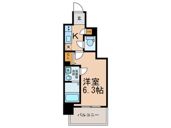 間取図 ｴｽﾘｰﾄﾞ大阪ﾄﾞｰﾑｼﾃｨ(305)