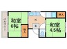 元山マンション 2Kの間取り